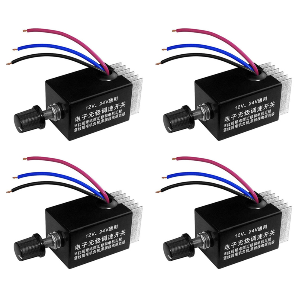 4Pc Motor Speed Regulator Dc 12V/24V 10 A Controller Switch For Car Truck Fan Heater Control 4851689825752