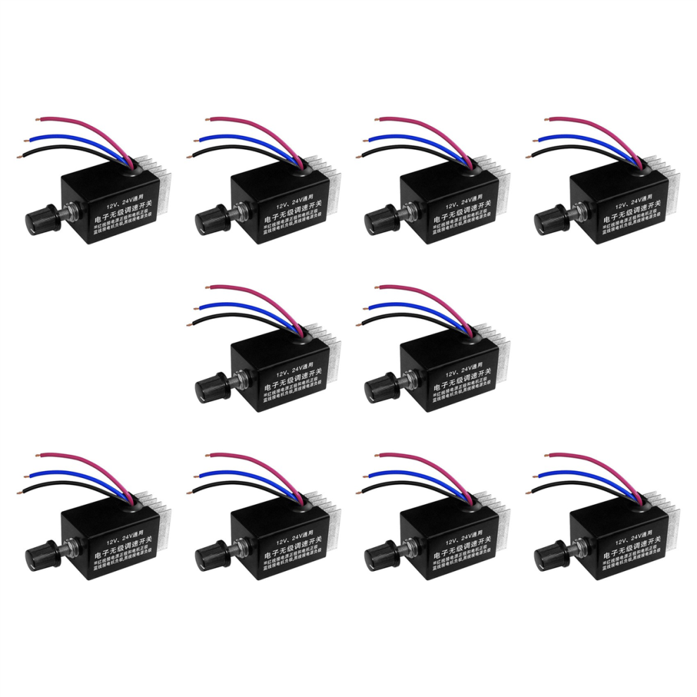10Pc Motor Speed Regulator Dc 12V/24V 10 A Controller Switch For Car Truck Fan Heater Control 4851689825264