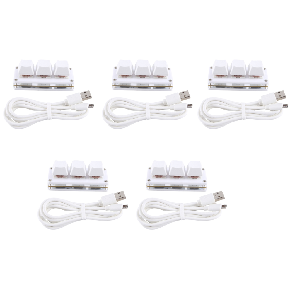 5X Multimedia Osu Gaming Keypad 3 Key Custom Programming Macro Keyboard Copy Paste Hid Mechanical Keyboard(White) White 4851689824700