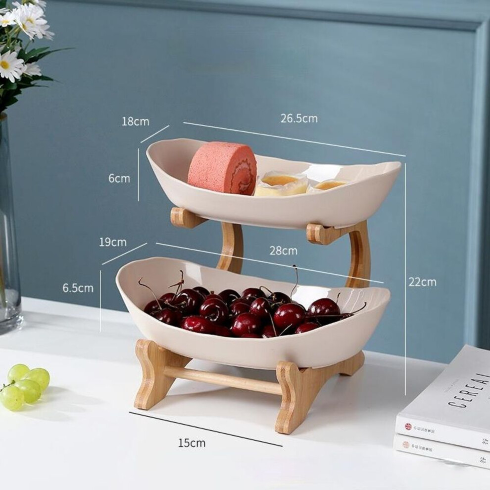 (apricot, M) 2021 New Fruit Tray Living Room Coffee Table Creative Modern Household Ornaments Multilayer Nordic Online Celebrity  Plastic Snack Tray