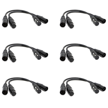 6X XLR Male 3 Pin to Female 5 & Audio Cable, for Microphone Stage Light