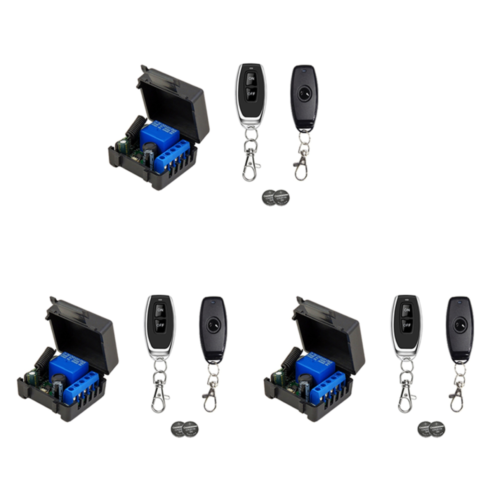 3X 433 Mhz Rf Wireless Switch Receiver Dc 12V Single Relay Module With 6 Remote Transmitter 4851689822997