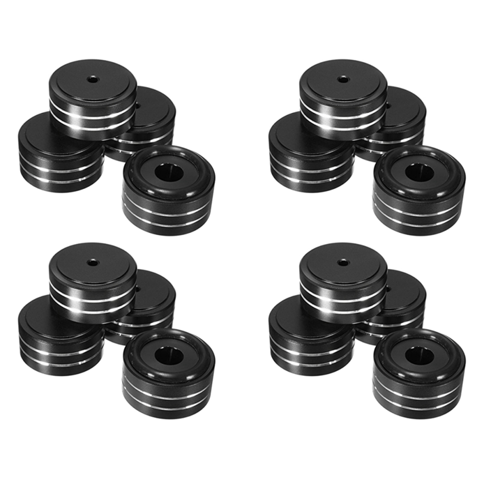 16Pcs 40X20mm Aluminum Hifi Amp Speaker Isolation Stand Turntable Feet Pad (Black) Black 4851689827909