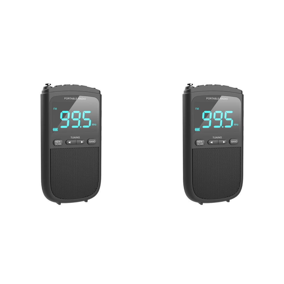 2X Pocket Am Fm Portable Transistor Radio With Digital Tuning, Lcd Screen,Stereo Earphone Jack, Sleep Timer 4851689828326