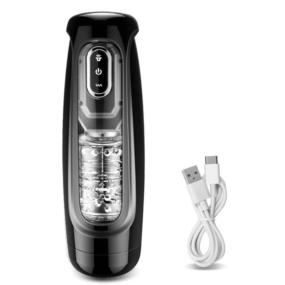 (black, A) Automatic Male Mastubator Telescopic Rotating Masturbation Cup For Men Blowjob Pussy Machine Sex Toys Adult Goods For Men 18+