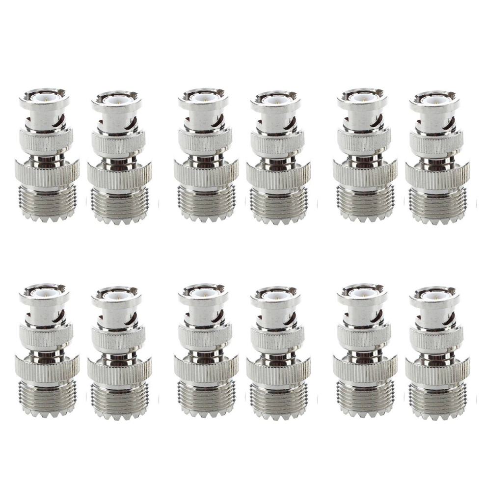 12 Pcs Bnc Male Plug To Uhf So239 Female Rf Coaxial Connector 4851689829682