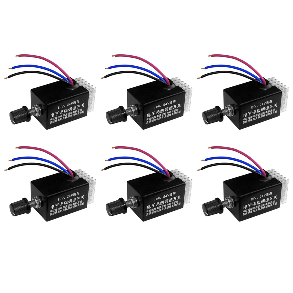 6Pc Motor Speed Regulator Dc 12V/24V 10 A Controller Switch For Car Truck Fan Heater Control 4851689830114