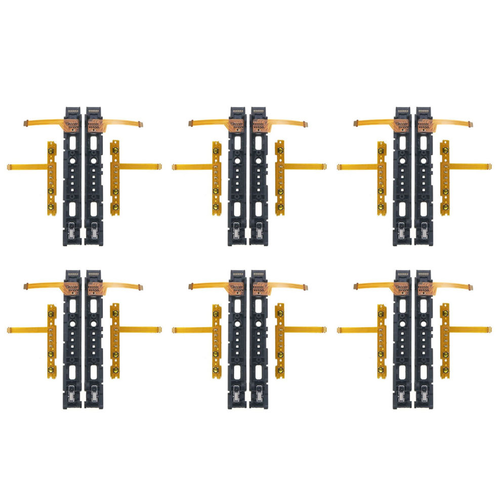 6X Replacement Lr Slide Left Right Slider Rail With Sl Flex Cable For Nintend Switch Ns Joycon Controller Black 4851689830176