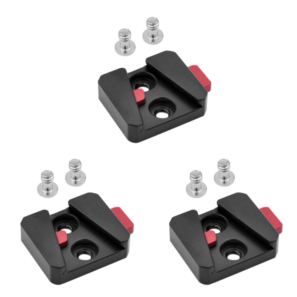 3Pcs 1/4 Universal V Mount Battery Quick Release Plate Adapter Single Base For All Ptz And Camera Black 4851689830732