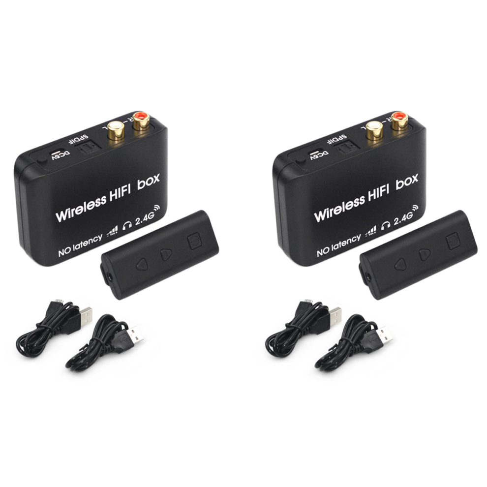 2X 2.4G Wireless Hifi Box Transmitter Sender Digital Audio Music Receiver Speaker Support Computer Live Broadcast Tv 4851689830695