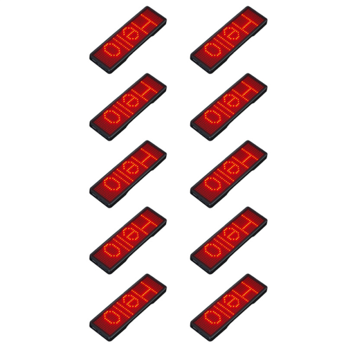 10X Bluetooth LED Name Badge Rechargeable Light Sign DIY Programmable Scrolling Message Board Display LED,Type 2
