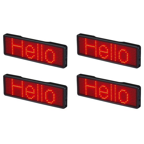 4X Bluetooth LED Name Badge Rechargeable Light Sign DIY Programmable Scrolling Message Board Display LED,Type 2 1