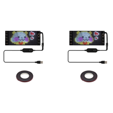 2X LED Pixel Panel,USB 5V Flexible Module RGB Scrolling Text Animation Display,Bluetooth APP,16X32 LEDs 7x17CM