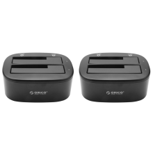 2X 6228US3 3.5 Inch Dual Bay USB 3.0 to Sata Hdd Ssd Case Docking Station Hard Drive Tool 16TB for PC(US Plug)