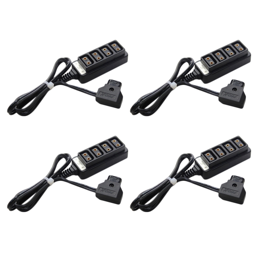 4X D-Tap Male To 4-Port P-Tap Female Camera Power Supply Distributor Dtap Fourway Splitter 4851689832415