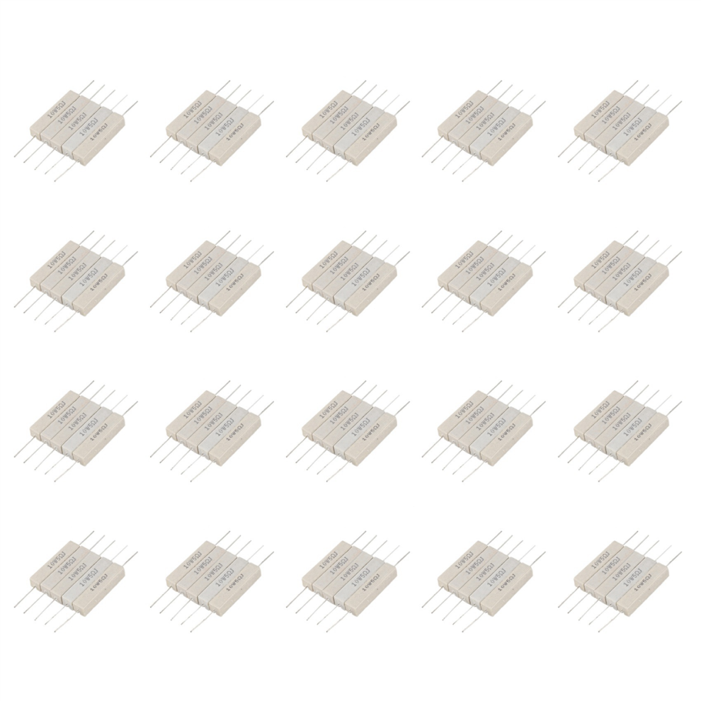 100Pcs Wirewound Ceramic Cement Resistor 5 Ohm 10W Watt 5% 4851689832668
