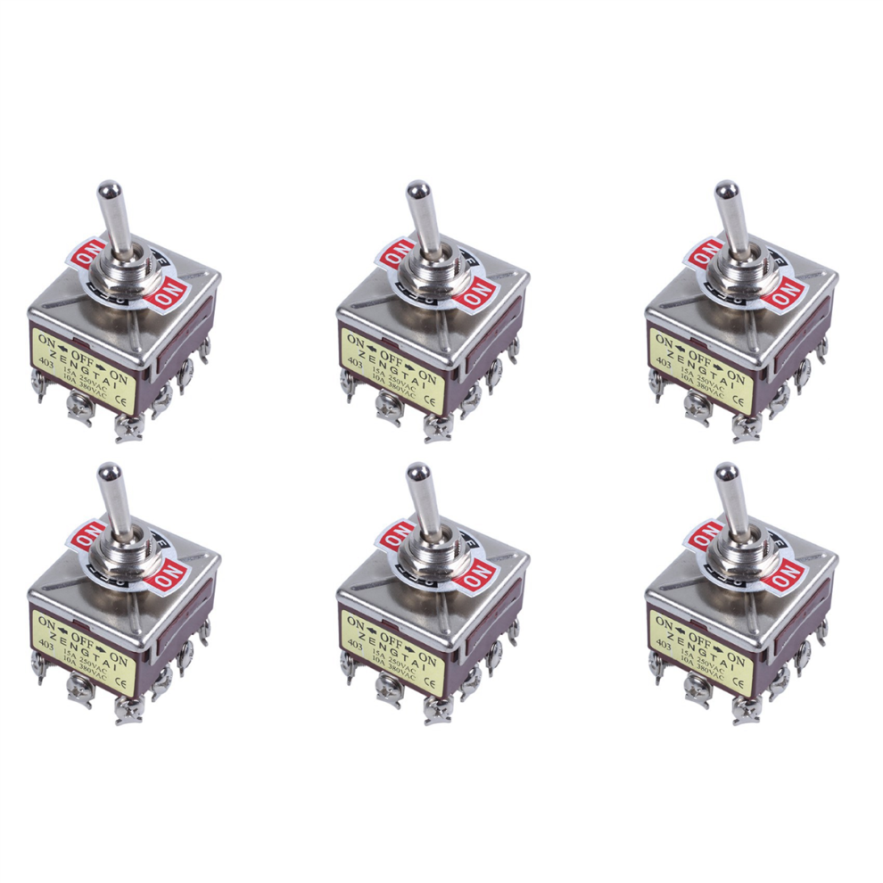 6X Ac 380V 10A On/Off/On 3 Positions 12 Pin Latching Toggle Switch 4Pdt 4851689832682