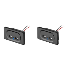 2X 4.8A Dual-USB Car Charger Socket 12V 24V for Motorcycle Auto Truck ATV Boat RV Bus Power-Adapter Outlet LED Light