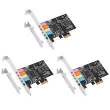 3X PCIe Sound Card 5.1, PCI Express Surround 3D Stereo Audio with High Performance PC CMI8738 Chip