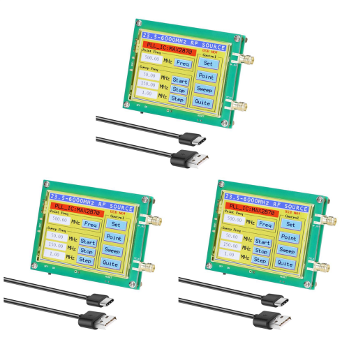3X MAX2870 23.5-6000MHz Signal Generator 0.5PPM Low Noise Source Touchable Screen PC Software Control PLL VCO