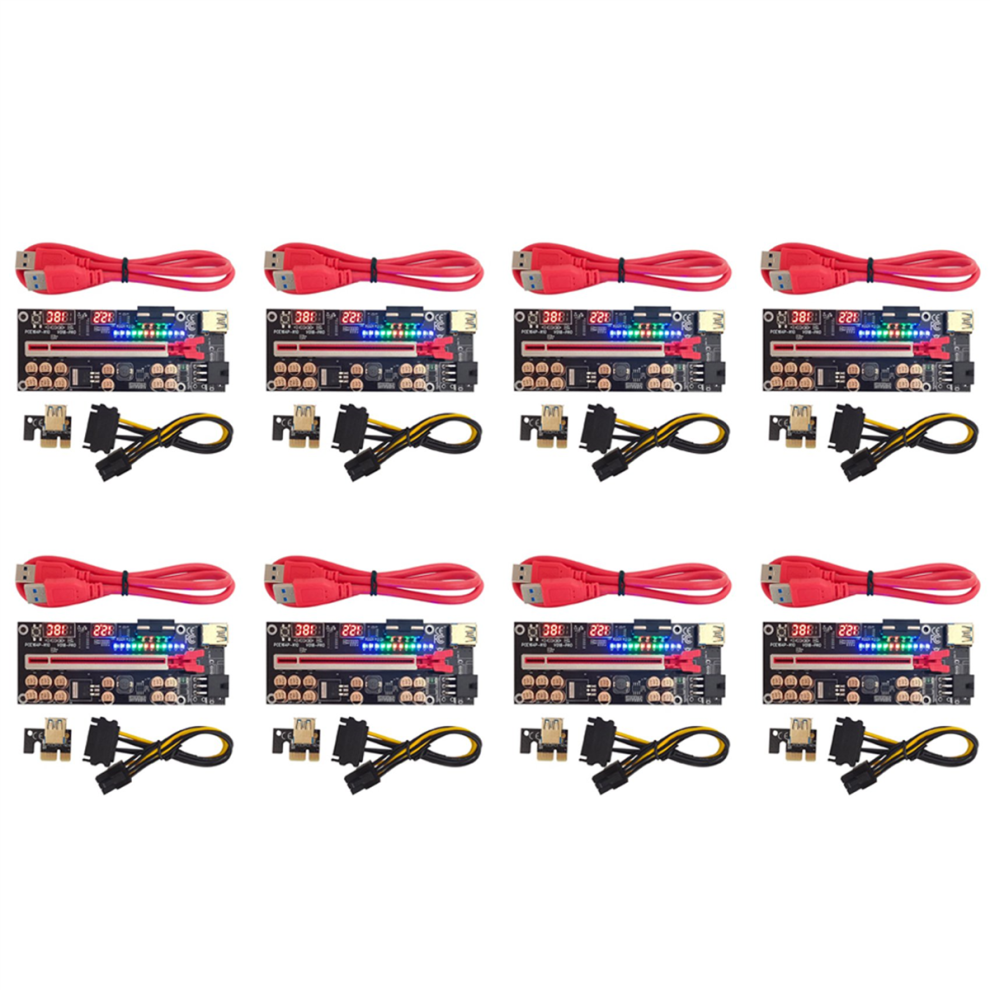8X Ver018 Pro Pci-E Riser Card Usb 3.0 Cable 018 Plus Pci Express 1X To 16X Extender Pcie Adapter For Btc Mining(Red) Red 4851689838875