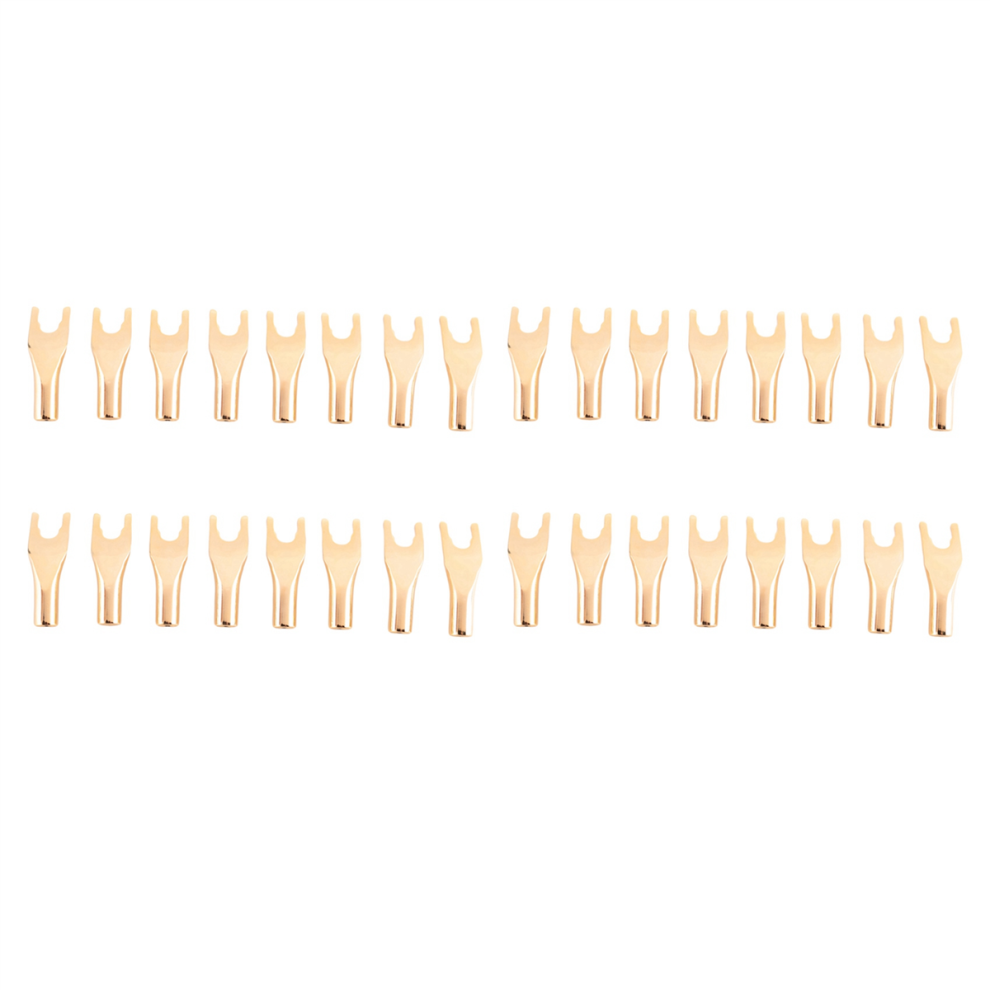 32Pcs Hifi Banana Y Spade Gold Plated Pure Copper Screw Fork Hifi Speaker Connector Plugs-Copper 4851689842025