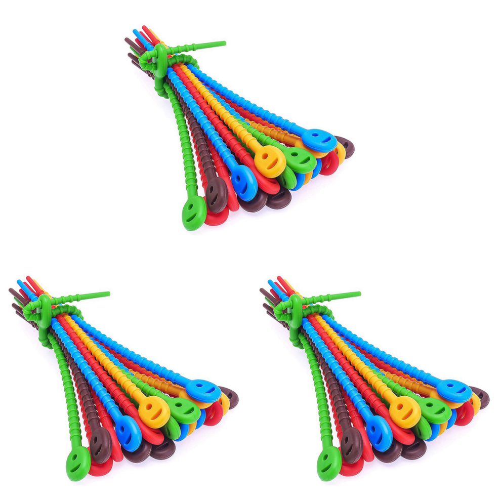 60 Pcs Silicone Cable Ties, Zip Bag Seal Clips, Bread Rubber Twist Ties For Home Office 4851689839476