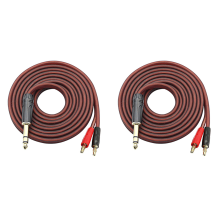 2pcs 6.35mm 1/4 TRS to Banana Plug Speaker Cable, 3 Pole with 4mm 2Pcs OFC HiFi Wire