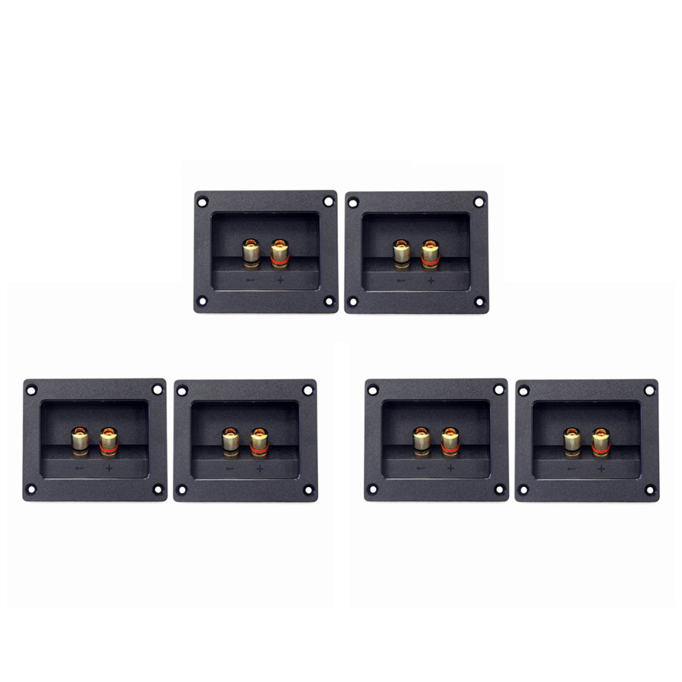 6Pcs Diy Car Stereo 2-Way Speaker Box Terminal Spring Cup Connector Banana Jack And Plugs Subwoofer 93X80mm Black 4851689843756
