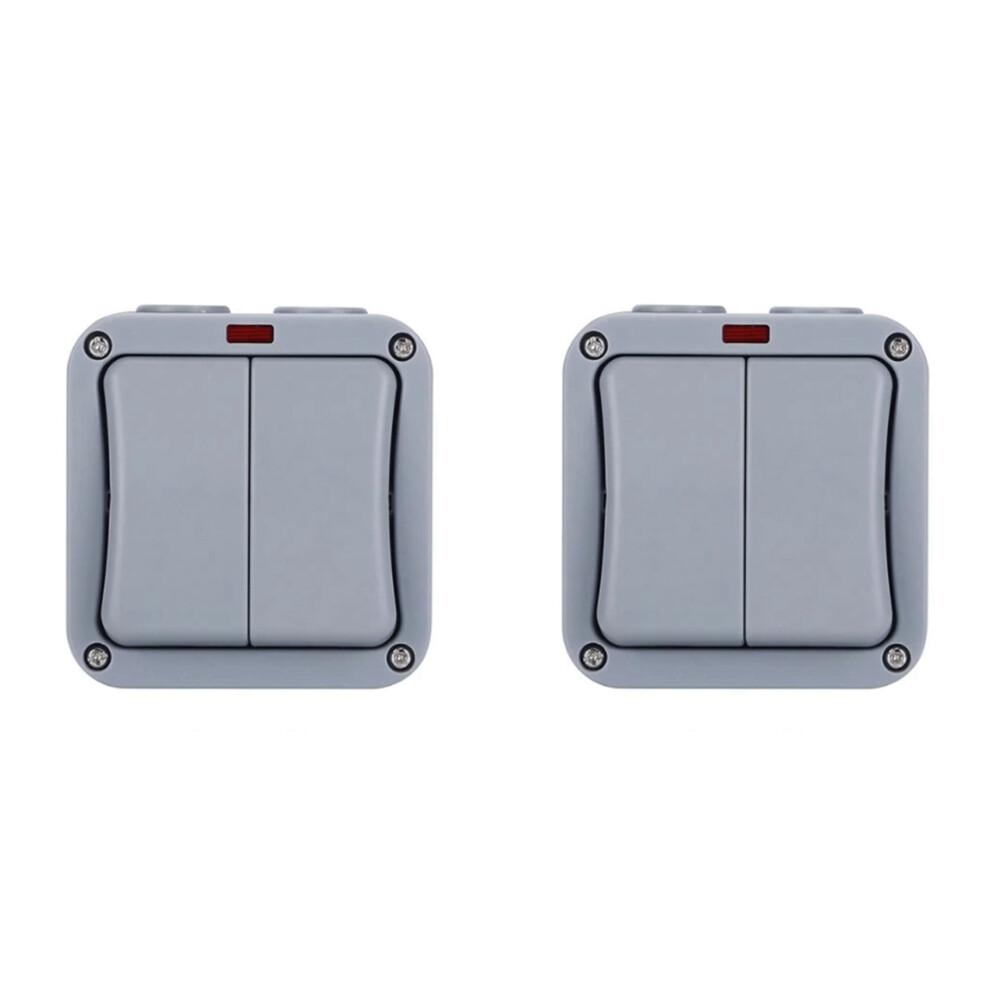 Photos - Other Electrical Equipment Jojomino 2X IP66 Wall Electrical Switch 220V Light Waterproof on Off Security Button with Fixation Night in the Pc Power(B) 