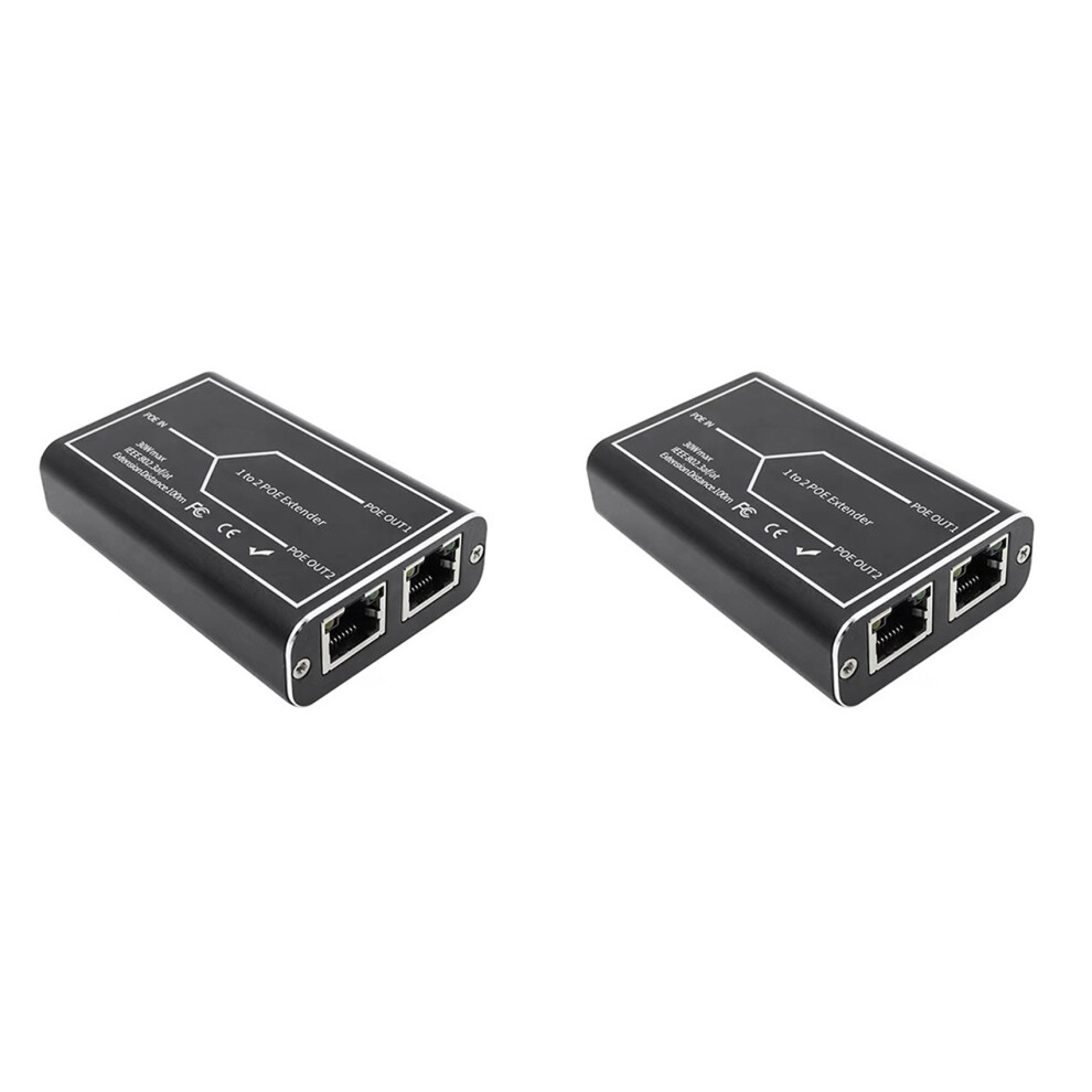 2X Gigabit Poe Extender 2 Port 1000M Network Switch Repeater 30W Ieee802.3af/At Plug&Play For Poe Nvr Ip Camera 4851689844739