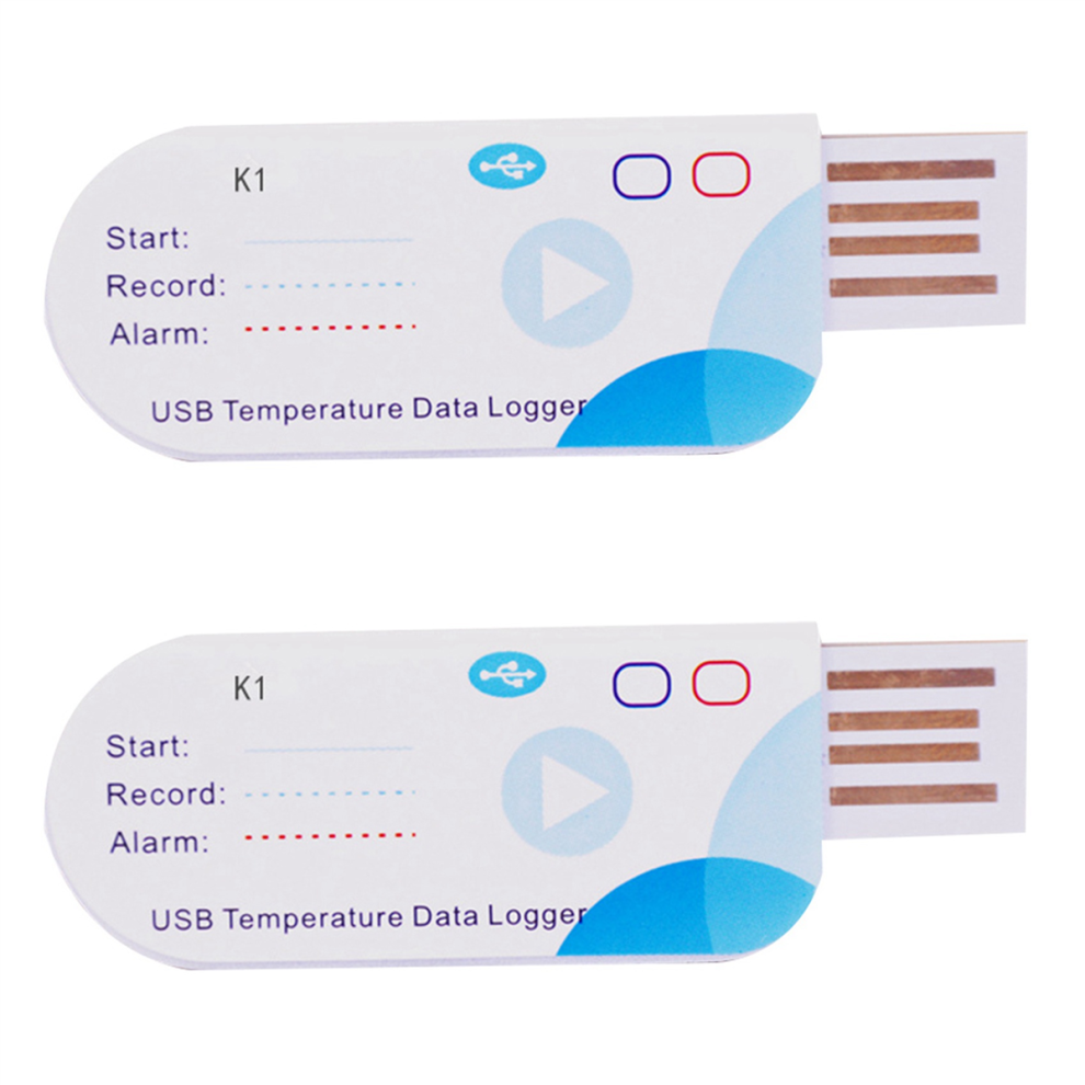 Jojomino 2X Usb Temperature Data Logger 14400 Points Report 60 Days Ip65 Disposable Recorder