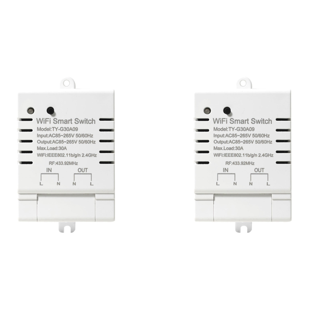 Photos - Other Electrical Equipment Jojomino 2X Tuya Smart WiFi Switch DIY Timer AC 85-265V Wireless Controller 30A Power Monitor Kwh for Alexa Home 