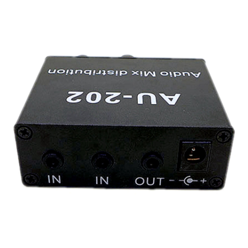 5X AU-202 2 Input Output Stereo Mixer Audio Distributor for Headphone External Power AMP Volume Alone Control 2
