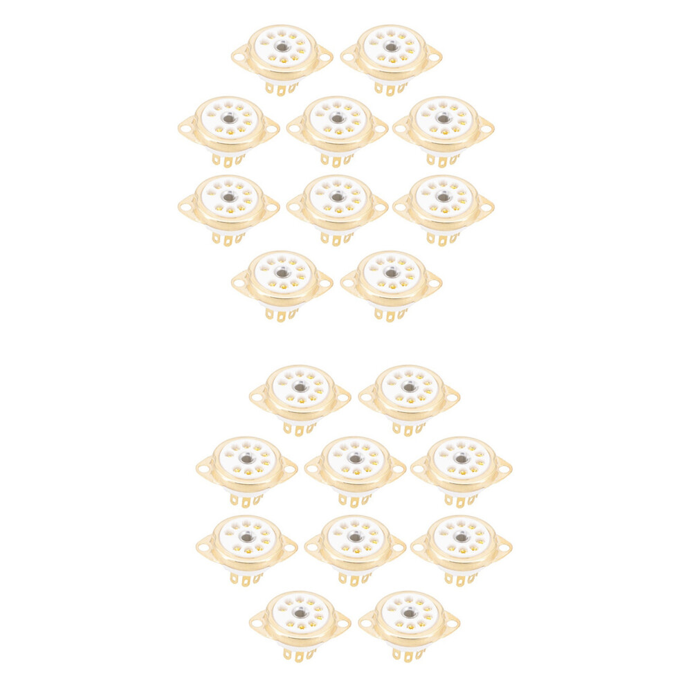 20Pcs Ceramic B9a Gold-Plated 9Pin Vacuum Tube Socket Panel Chassis Mount For Ecc81 Ecc82 Ecc83 El84 6922 4851689847761