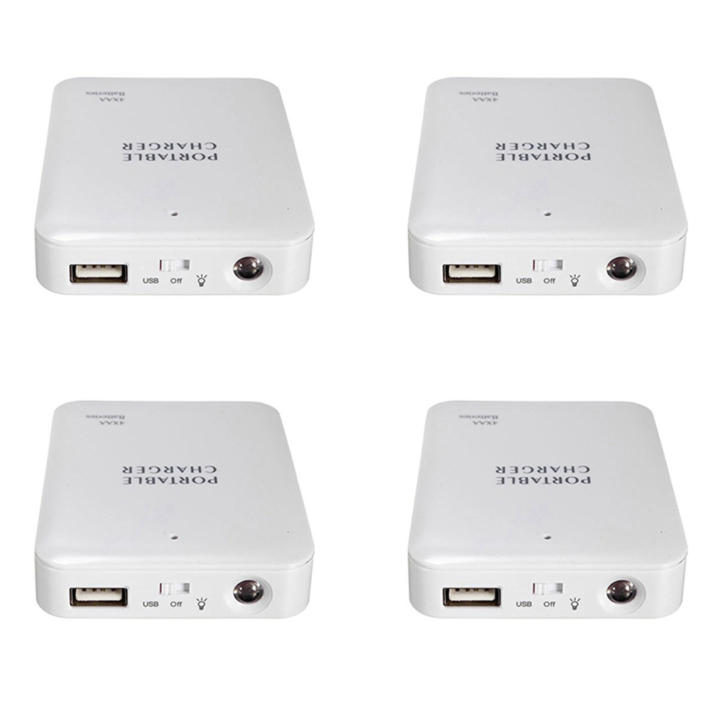 4X Portable Usb Power Bank Charger Battery External Packing Box Emergency Aa 4851689850143