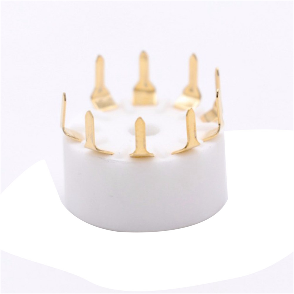 20Pcs Ceramic 9Pin B9a Pcb Mount Tube Socket For 12Ax7 12At7 12Au7 6Dj8 Ecc82 5670 6922 Hifi Audio Vintage Amp Gold 4851689856084