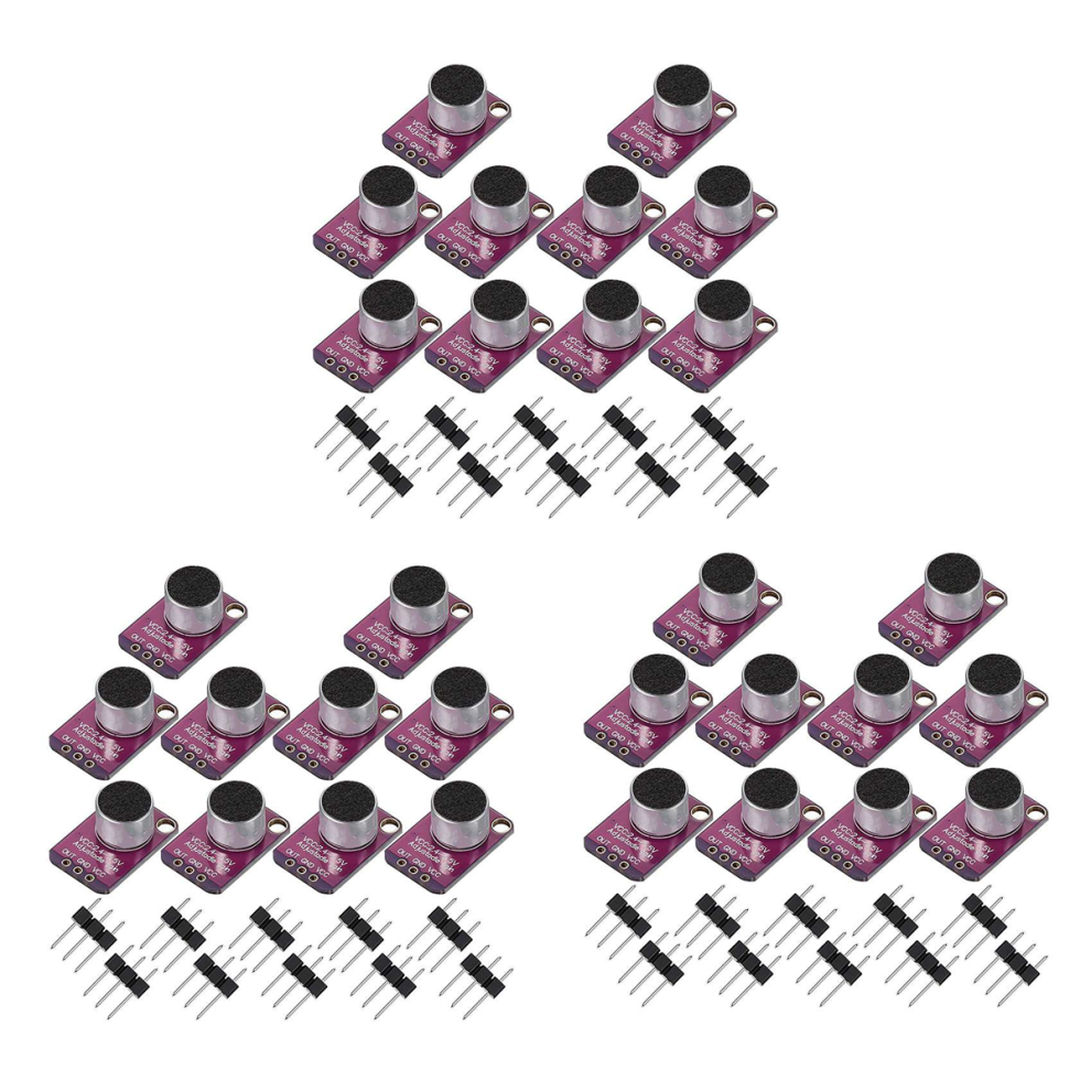 Jojomino 30 Pcs Electret Microphone Amplifier Adjustable Max4466 Module Preamplifier Breakout Board For