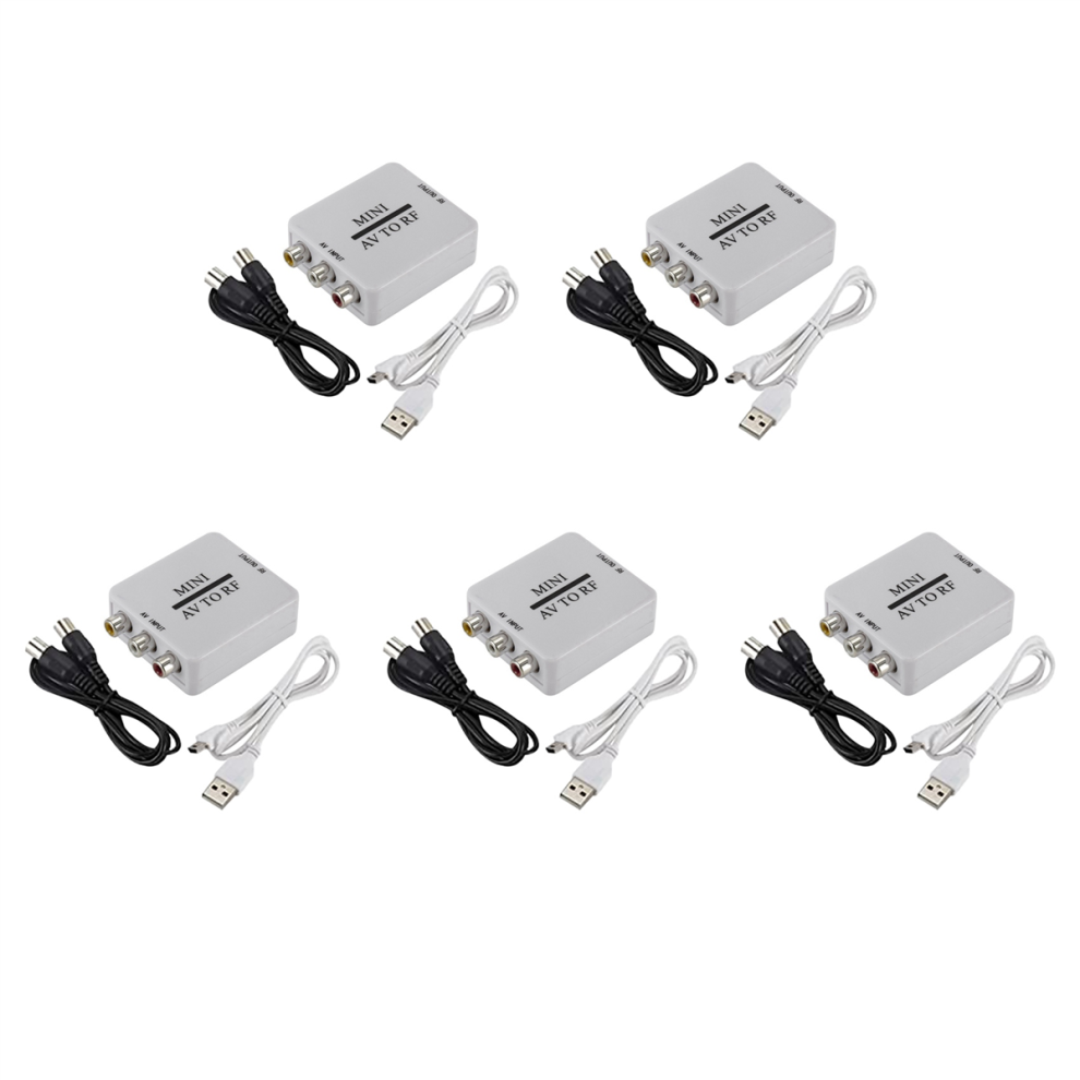 5X / A V Composite Video Cable To Rf Coaxial Converter -Compatible Modulator Tv 4851689856671