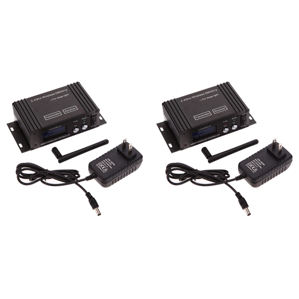 2X 512 Wireless Controller Receiver Transmitter Lcd Display Power Adjustable For Disco Dj Stage Bar -Eu Plug Light 4851689857326