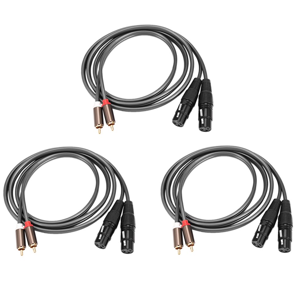 Photos - Cable (video, audio, USB) Jojomino 3X Dual Female Xlr to Cable,Heavy Duty 2 Male Patch Cable Hifi Stereo Audio Connection 