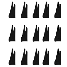 15 Pack Artist Gloves for Tablet Digital Drawing Glove Two Fingers Thicken Palm Rejection Graphics Pad (M)