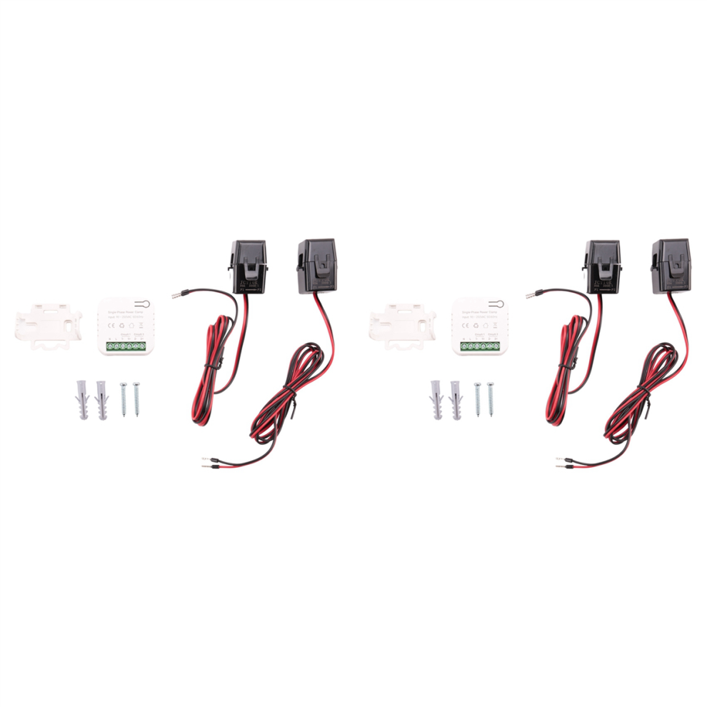 2X Tuya Smart Life Wifi Energy Meter 80A With Ct Clamp Kwh Power Consumption Monitor Electricity Statistics, 2 4851689858149