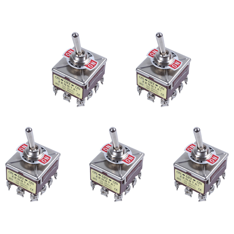 5X Ac 380V 10A On/Off/On 3 Positions 12 Pin Latching Toggle Switch 4Pdt 4851689858439