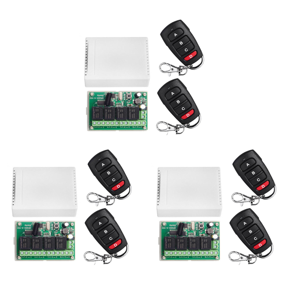 3X Dc12v 24V 4Ch Remote Control Switch 433M Receiving Four-Way Relay Module 4851689859450