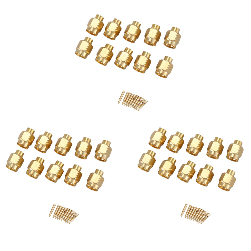 30X Sma Male Plug Solder Rf Coax Connector For Semi-Rigid Rg402 0.141 Inch Cable Gold 4851689859962