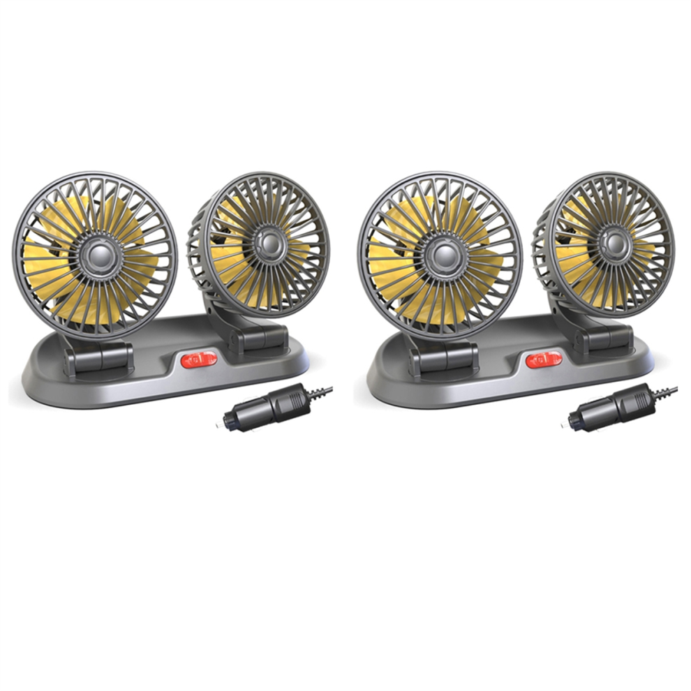 2X 12V Car Fan Double Portable Auto Cooling Big Wind Electric Folding 4851689860470