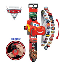 (McQueen) Spiderman 24 Projection Watch Captain America Iron Man Toy Anime Hulk Digital Clock Student Wristwatches Children's Gifts