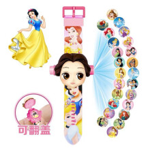 (Snow White) Spiderman 24 Projection Watch Captain America Iron Man Toy Anime Hulk Digital Clock Student Wristwatches Children's Gifts