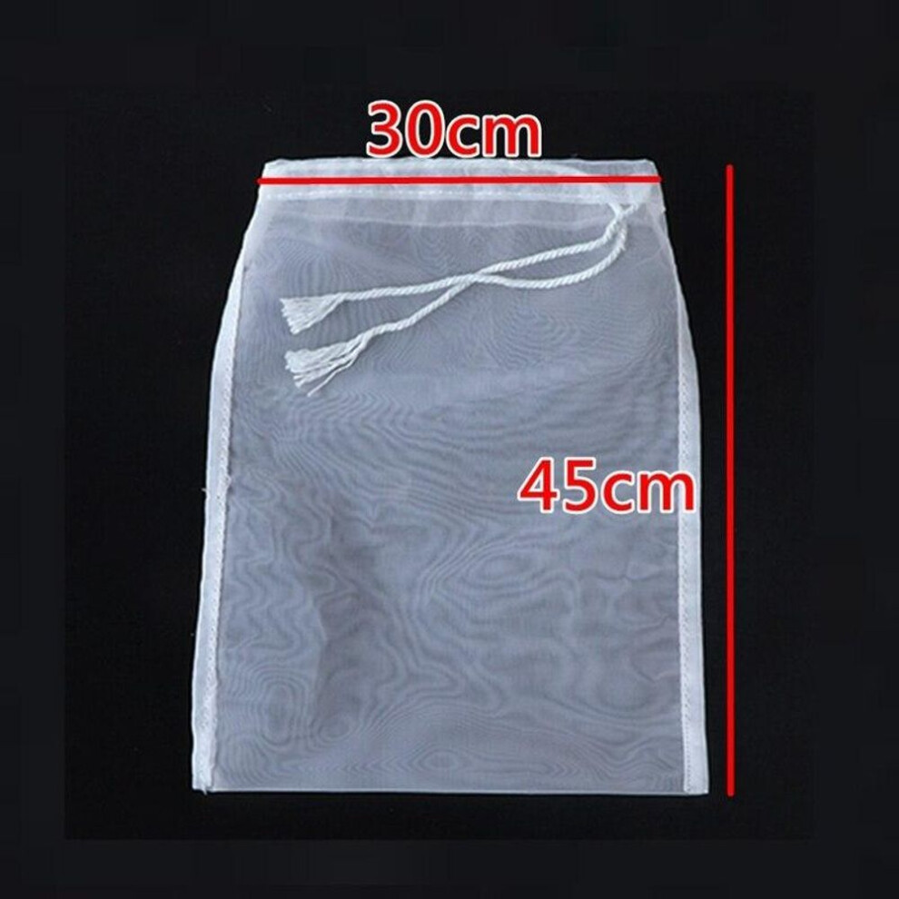 (white, 30cm*45cm) 100 Mesh Nylon Filter Nut Milk Bag Net Yogurt Tea Beer Coffee Oil Food Filter Strainers Mesh Kitchen Strainer Bags